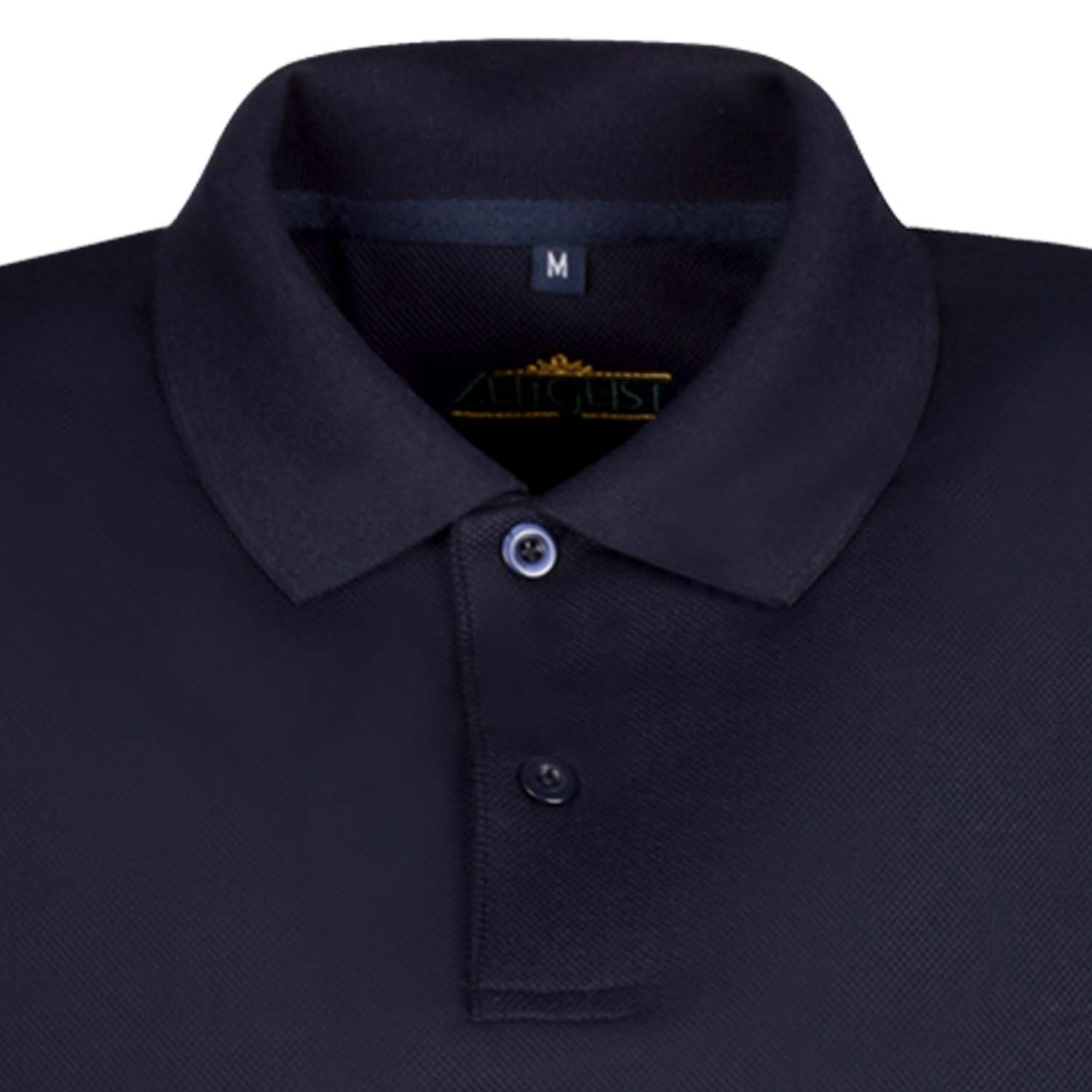 BLUE COTTON TENCEL PLAIN POLOSHIRT (3)