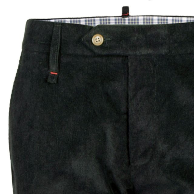 BLACK CORDUROY SELF STRAIGHT FIT TROUSER (3)