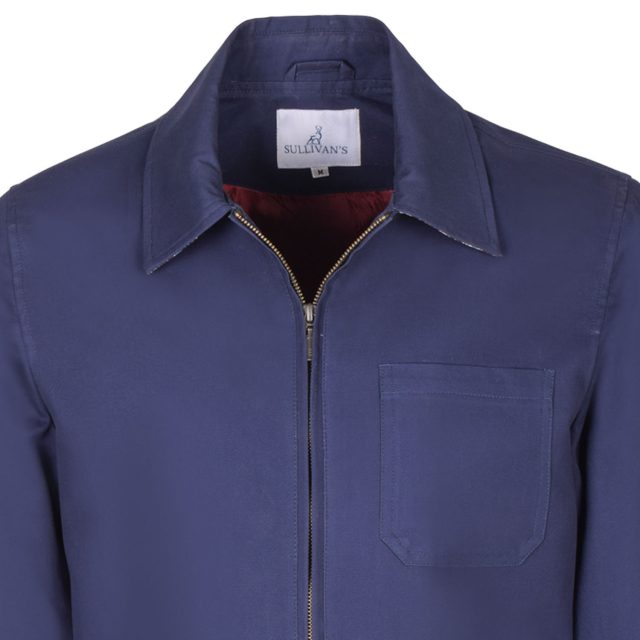 BLUE COTTON PURE PLAIN BOMBER JACKET (3)