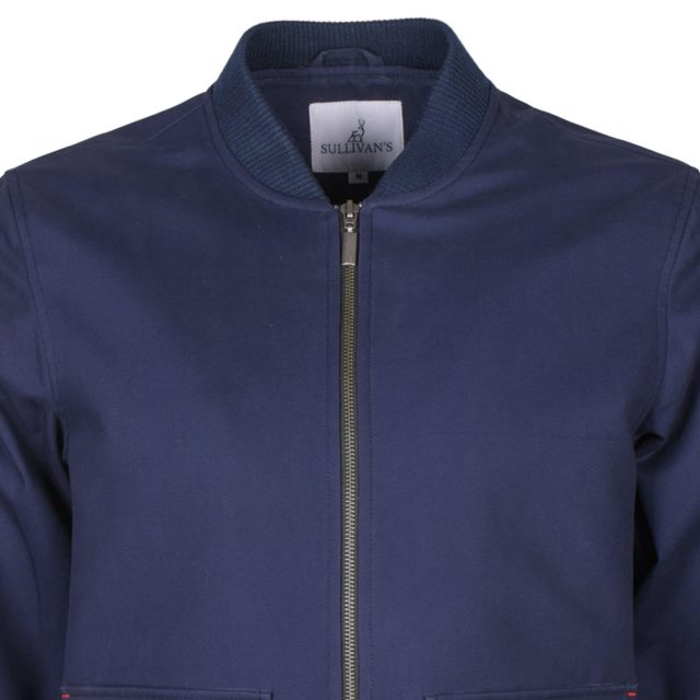 BLUE COTTON PURE PLAIN REGULAR FIT BOMBER JACKET (3)