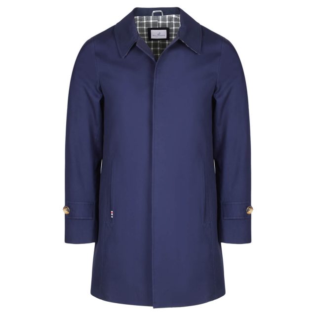 BLUE COTTON PURE PLAIN REGULAR FIT COAT (1)