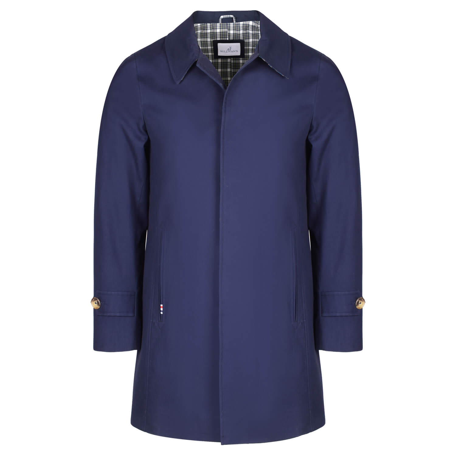 BLUE COTTON PURE PLAIN REGULAR FIT COAT (1)