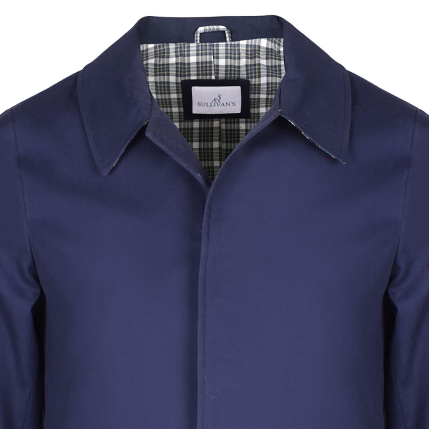 BLUE COTTON PURE PLAIN REGULAR FIT COAT (3)