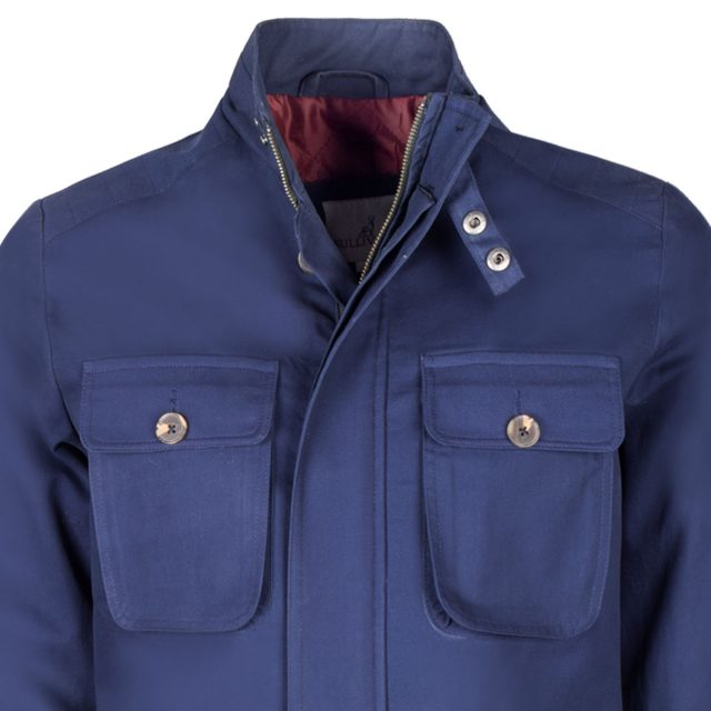 BLUE COTTON PURE PLAIN REGULAR FIT COAT (3)