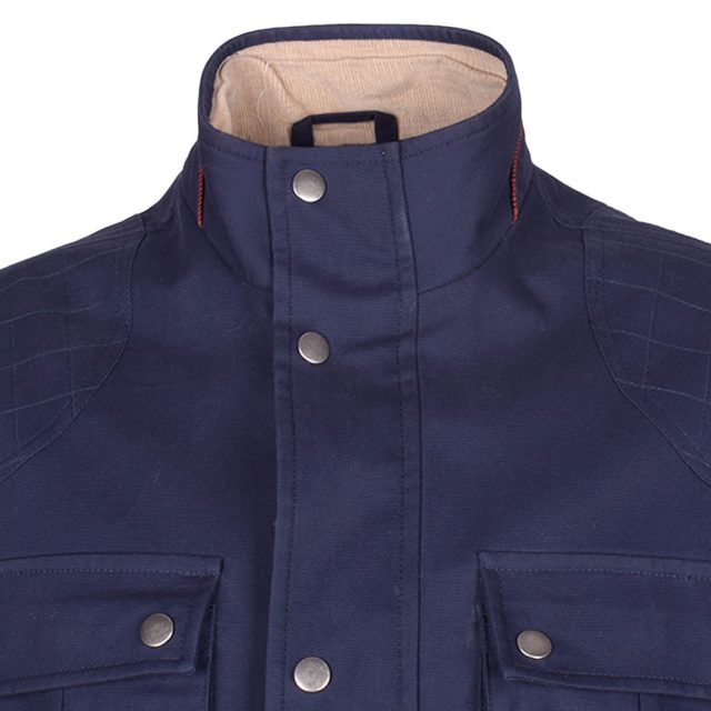BLUE COTTON PURE PLAIN REGULAR FIT COAT (4)