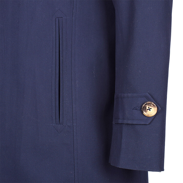 BLUE COTTON PURE PLAIN REGULAR FIT COAT (5)