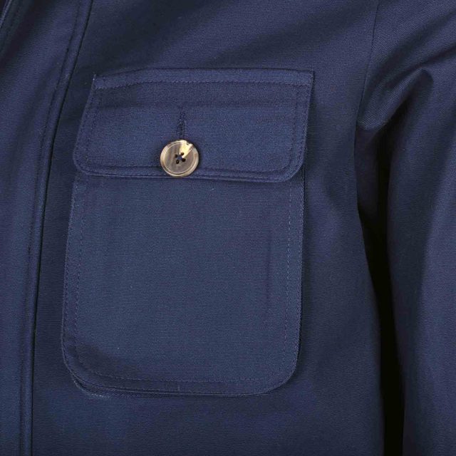 BLUE COTTON PURE PLAIN REGULAR FIT COAT (5)