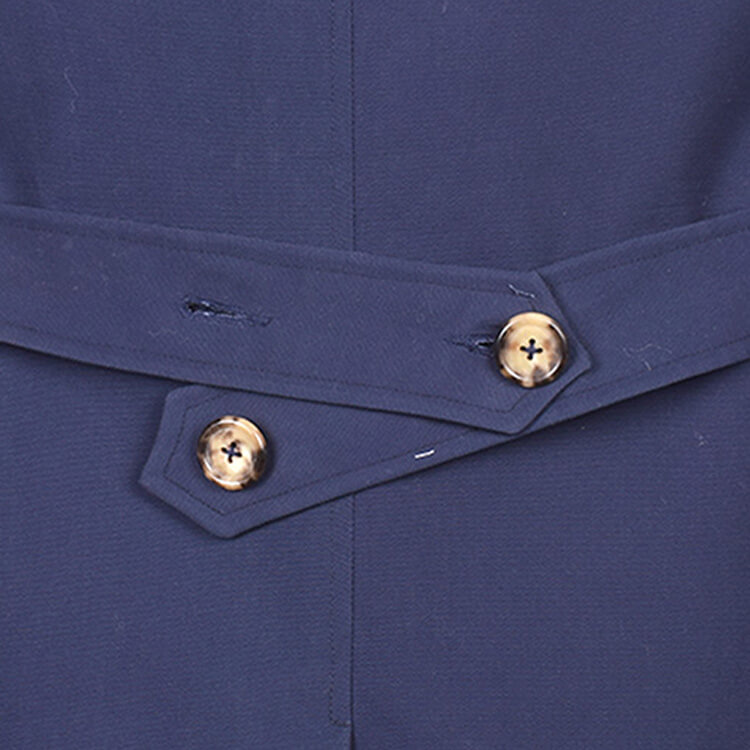 BLUE COTTON PURE PLAIN REGULAR FIT COAT (6)