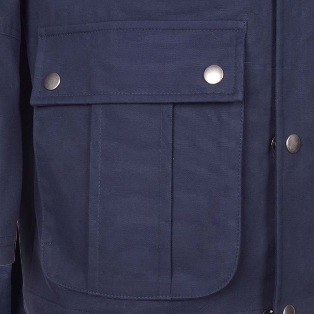 BLUE COTTON PURE PLAIN REGULAR FIT COAT (6)