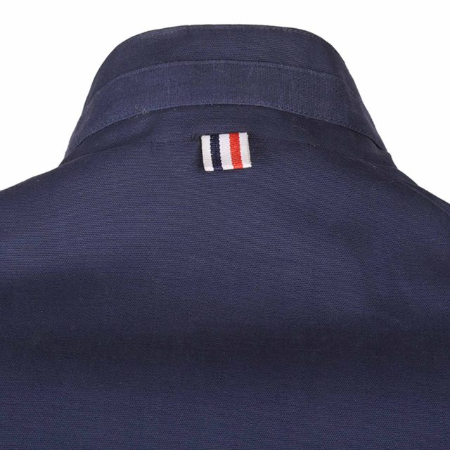 BLUE COTTON PURE PLAIN REGULAR FIT COAT (7)