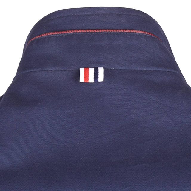 BLUE COTTON PURE PLAIN REGULAR FIT COAT (9)