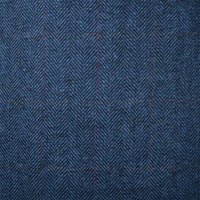 BLUE TWEED HERRINGBONE OVER CHECK TAILORED FIT JACKET (2)
