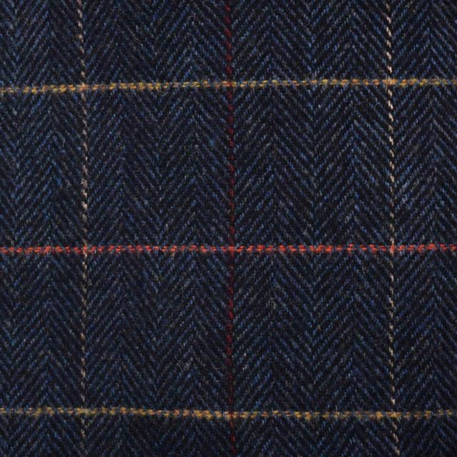 BLUE TWEED HERRINGBONE OVER CHECK TAILORED FIT JACKET (2)