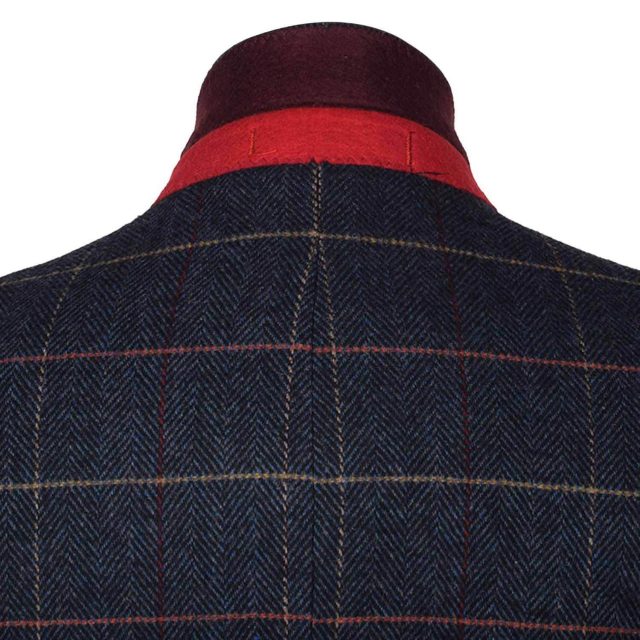 BLUE TWEED HERRINGBONE OVER CHECK TAILORED FIT JACKET (7)