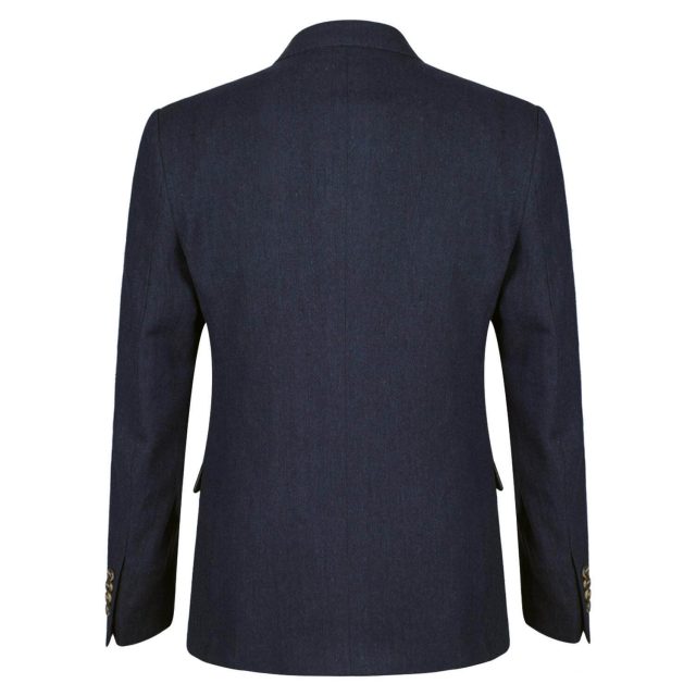 BLUE TWEED HERRINGBONE TAILORED FIT JACKET (3)