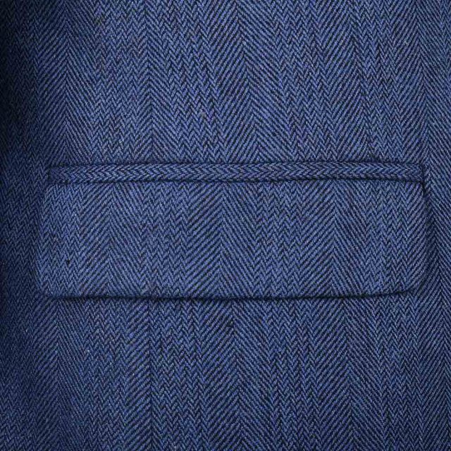 BLUE TWEED HERRINGBONE TAILORED FIT JACKET (5)