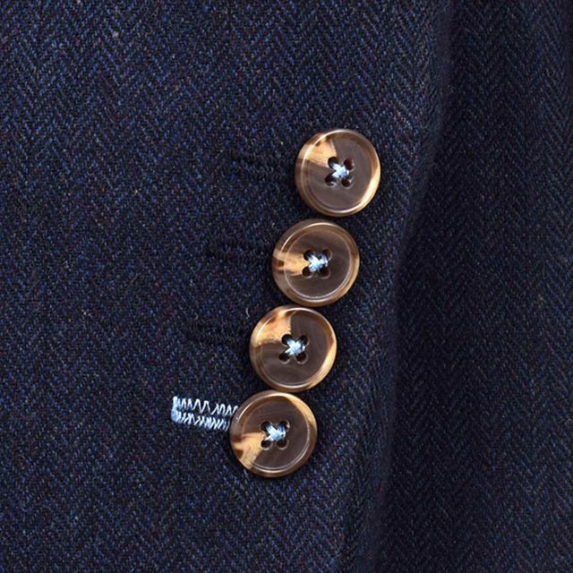 BLUE TWEED HERRINGBONE TAILORED FIT JACKET (6)