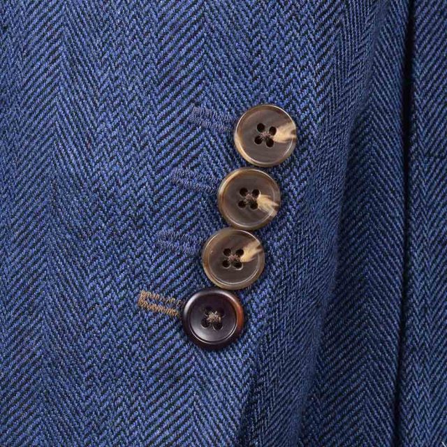 BLUE TWEED HERRINGBONE TAILORED FIT JACKET (6)