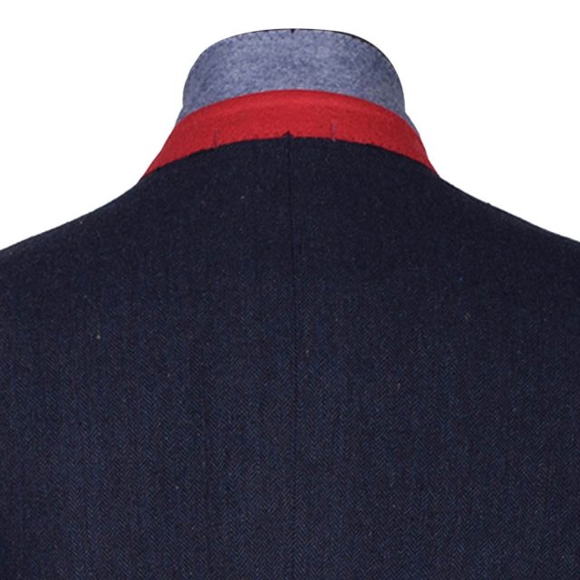 BLUE TWEED HERRINGBONE TAILORED FIT JACKET (7)