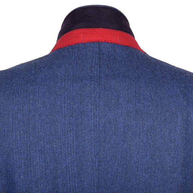 BLUE TWEED HERRINGBONE TAILORED FIT JACKET (7)