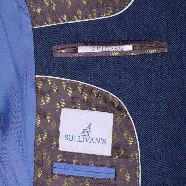 BLUE TWEED HERRINGBONE TAILORED FIT JACKET (9)