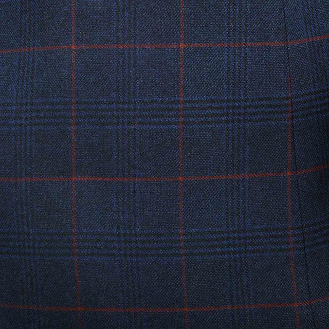BLUE TWEED LARGE CHECK TAILORED FIT JACKET (2)
