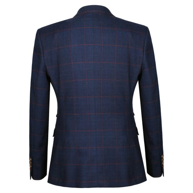 BLUE TWEED LARGE CHECK TAILORED FIT JACKET (3)