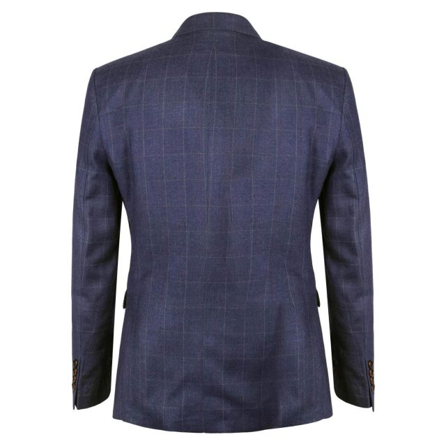BLUE TWEED LARGE CHECK TAILORED FIT JACKET (3)