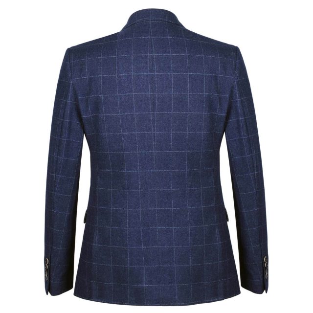 BLUE TWEED LARGE CHECK TAILORED FIT JACKET (3)