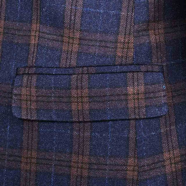 BLUE TWEED LARGE CHECK TAILORED FIT JACKET (5)