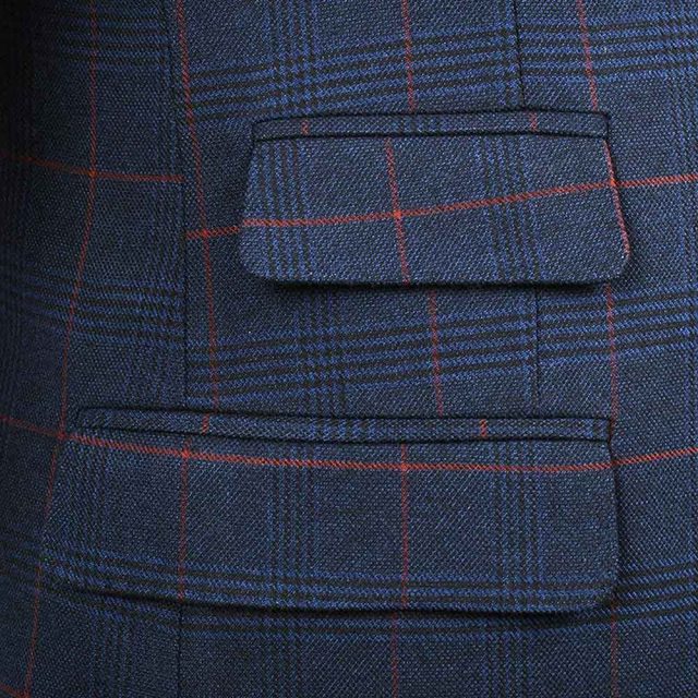 BLUE TWEED LARGE CHECK TAILORED FIT JACKET (5)