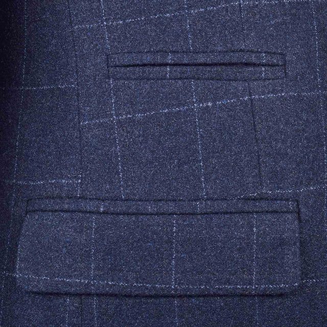 BLUE TWEED LARGE CHECK TAILORED FIT JACKET (5)