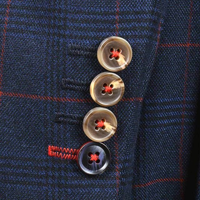 BLUE TWEED LARGE CHECK TAILORED FIT JACKET (6)