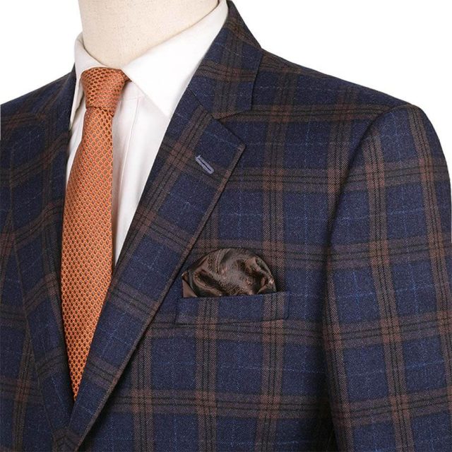 BLUE TWEED LARGE CHECK TAILORED FIT JACKET (8)