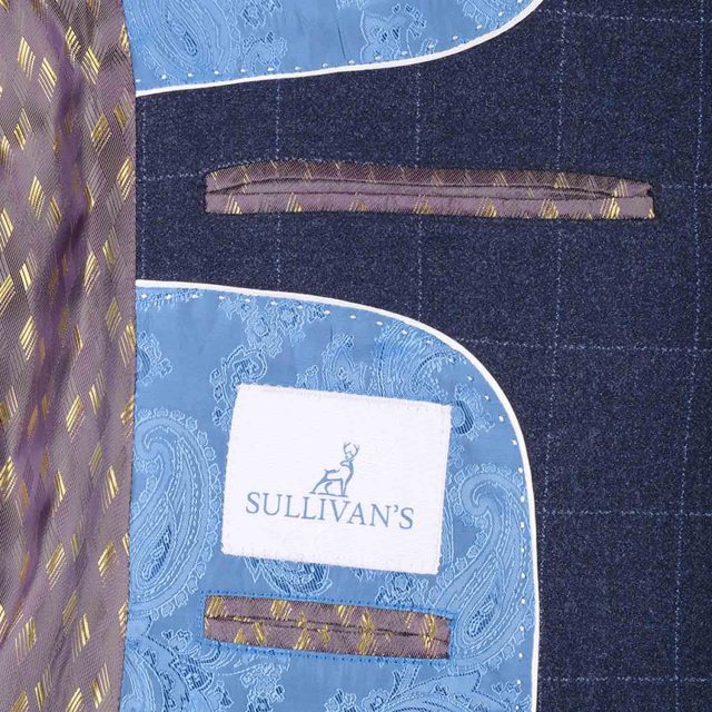 BLUE TWEED LARGE CHECK TAILORED FIT JACKET (9)
