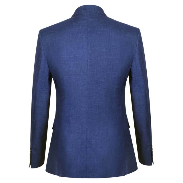 BLUE TWEED TEXTURED TAILORED FIT JACKET (3)