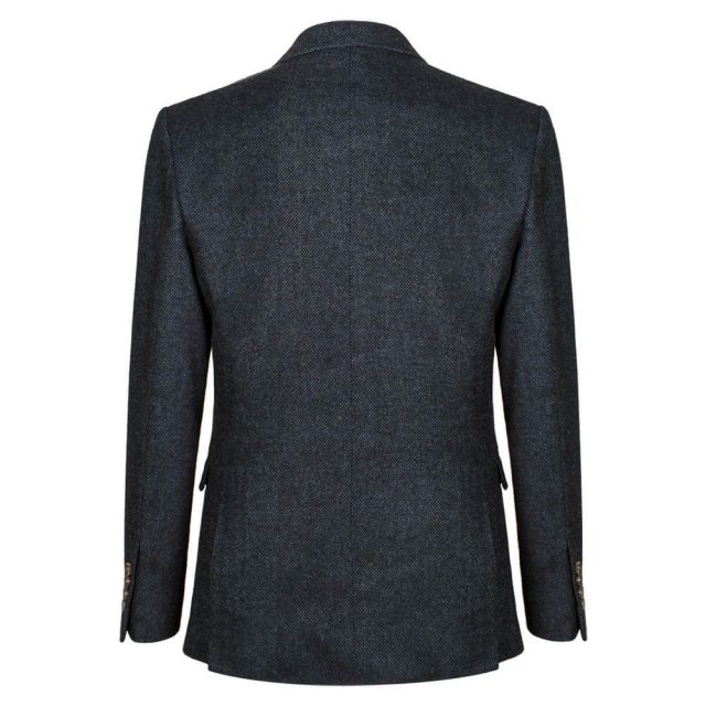 BLUE TWEED TEXTURED TAILORED FIT JACKET (3)