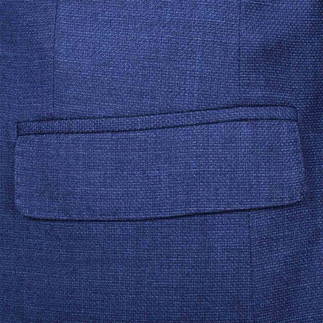 BLUE TWEED TEXTURED TAILORED FIT JACKET (5)