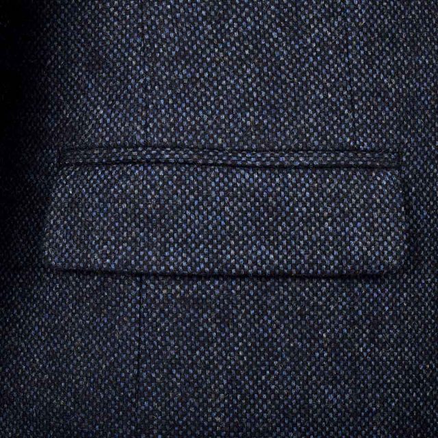 BLUE TWEED TEXTURED TAILORED FIT JACKET (5)