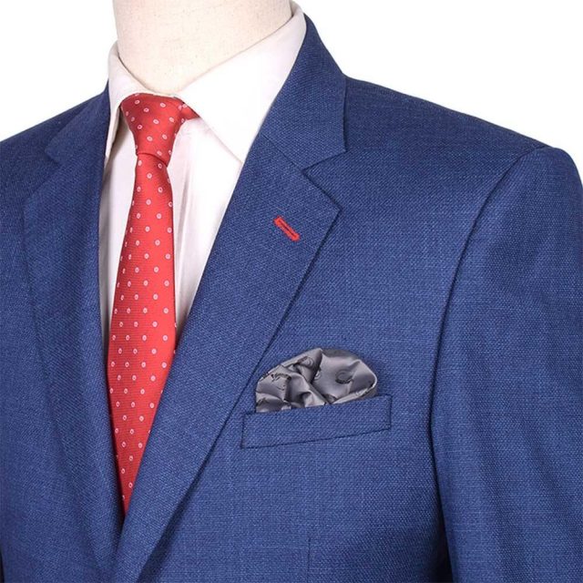 BLUE TWEED TEXTURED TAILORED FIT JACKET (8)