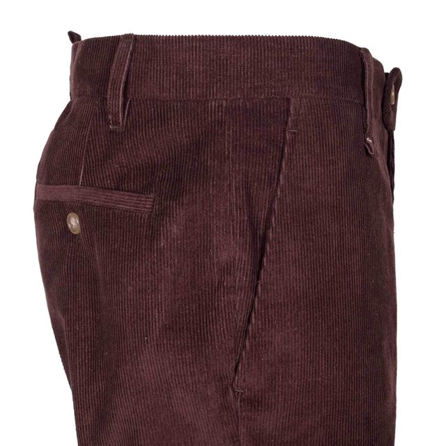 BROWN CORDUROY SELF STRAIGHT FIT TROUSER (4)