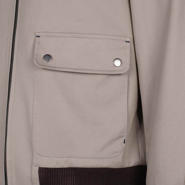 BROWN COTTON PURE PLAIN BOMBER JACKET (5)