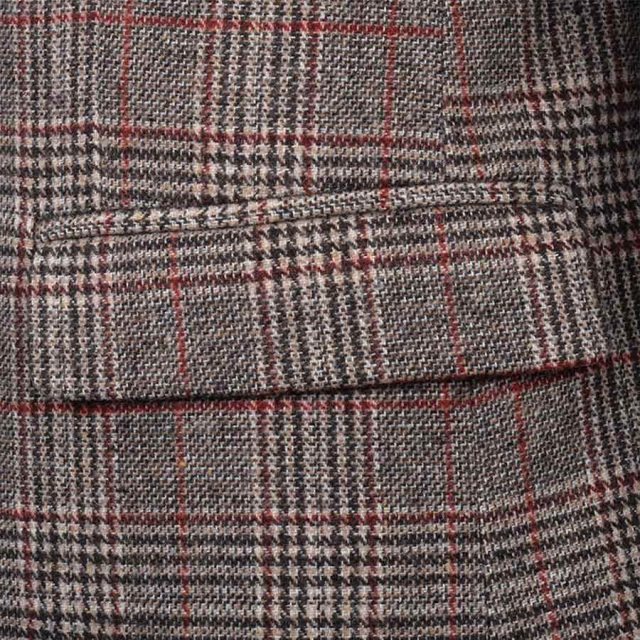 BROWN TWEED GLEN PLAID TAILORED FIT JACKET (5)