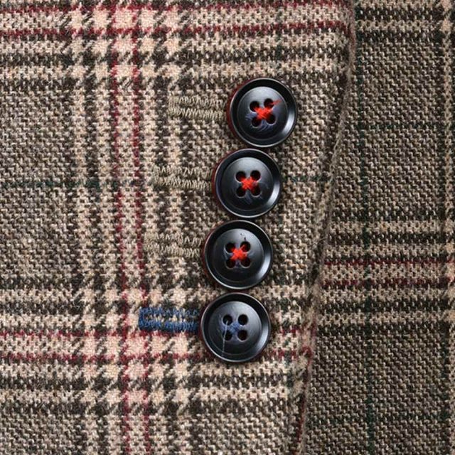 BROWN TWEED GLEN PLAID TAILORED FIT JACKET (6)