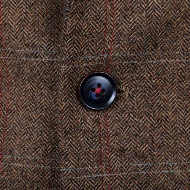 BROWN TWEED HERRINGBONE OVER CHECK TAILORED FIT JACKET (4)