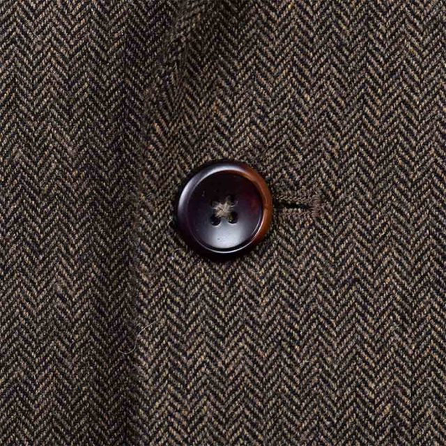 BROWN TWEED HERRINGBONE TAILORED FIT JACKET (4)
