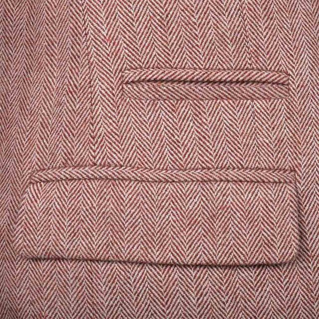 BROWN TWEED HERRINGBONE TAILORED FIT JACKET (5)