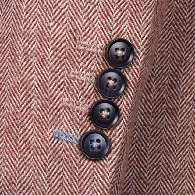 BROWN TWEED HERRINGBONE TAILORED FIT JACKET (6)