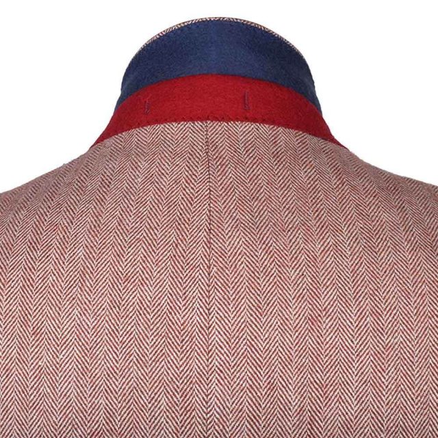 BROWN TWEED HERRINGBONE TAILORED FIT JACKET (7)