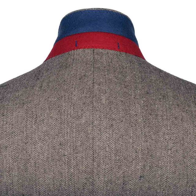 BROWN TWEED HERRINGBONE TAILORED FIT JACKET (7)